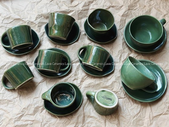 Bộ cốc cà phê xanh lục bảo