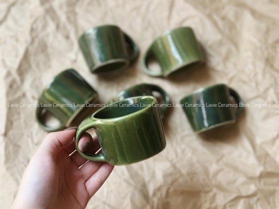 Bộ cốc cà phê xanh lục bảo