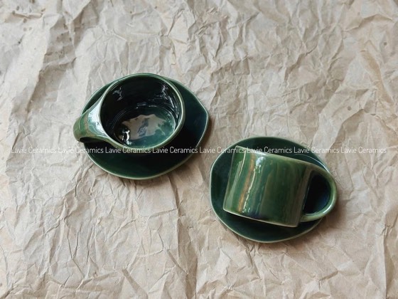 Bộ cốc cà phê xanh lục bảo